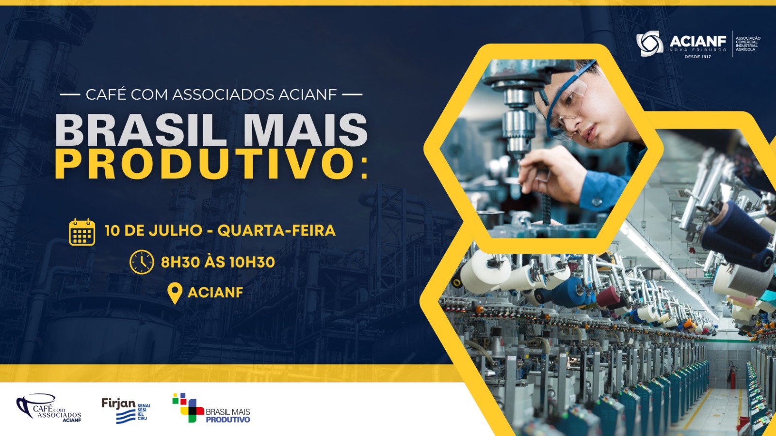 ACIANF realiza o Café com Associados de julho em parceria com a Firjan